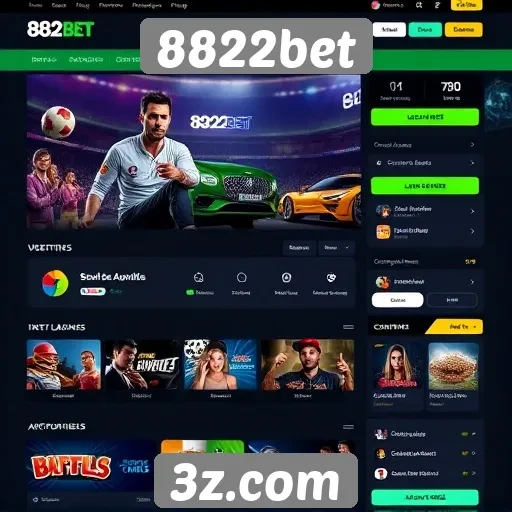 Interface e usabilidade do site 8822bet